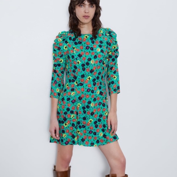 ☘️ Zara Multicolored Floral Print Dress ☘️ - Picture 1 of 10